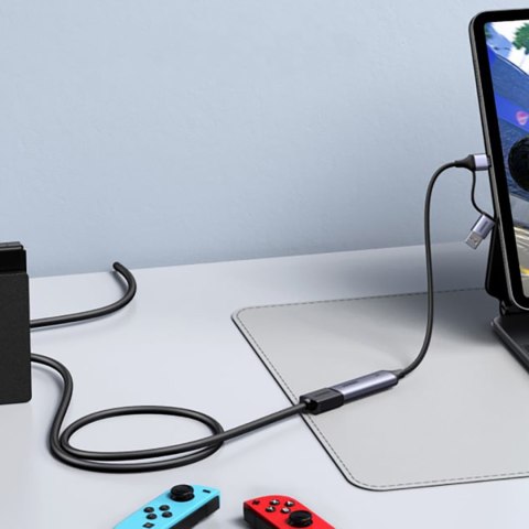 Karta przechwytująca do nagrywania streamingu obrazu USB-A/C - HDMI 4K - szara