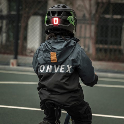 Kask rowerowy dziecięcy z odpinaną szczęką rozmiar M 54-57cm - zielony