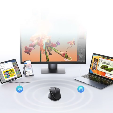 Myszka bezprzewodowa optyczna 5 przycisków rolka 5000 DPI - czarna