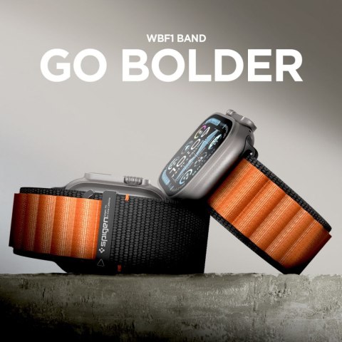 Pasek na zegarek Apple Watch 44 / 45 / 46 / 49 mm WBF1 - czarno-pomarańczowy