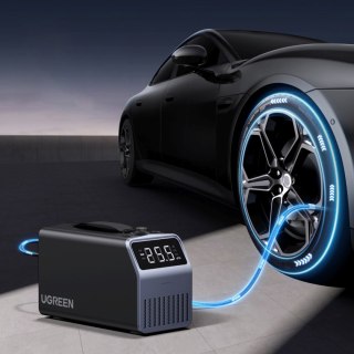 Pompka elektryczna do opon samochodowych z wyświetlaczem 150 PSI 3x4500mAh 12V - szara