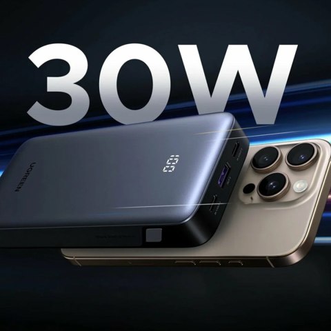 Powerbank 10000mAh USB-A USB-C Nexode 30W - szary