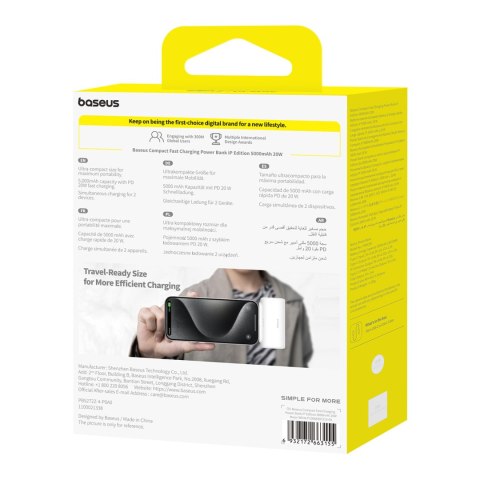 Powerbank 5000mAh iPhone Lightning USB-C Compact 20W - biały