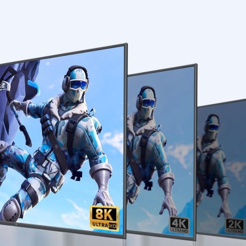 Przełącznik 2 komputery 2 monitory KVM DisplayPort USB-A USB-C 8K 60Hz - szary