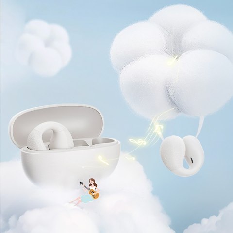 Słuchawki bezprzewodowe otwarte z mikrofonem Crossky C10 OWS ENC IPX5 BT - białe