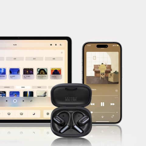 Słuchawki bezprzewodowe sportowe FitBuds OWS IPX5 - czarne