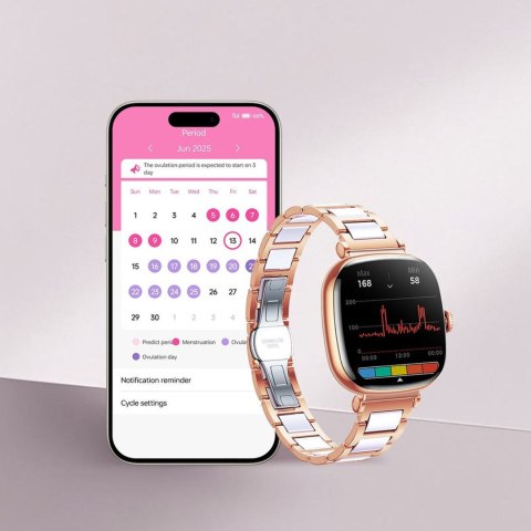 Smartwatch Starlight JR-FS1 z odbieraniem połączeń 2 paski - złoty
