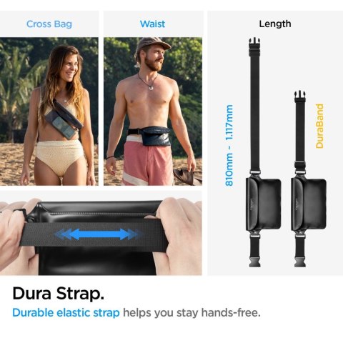 Torba nerka sportowa wodoodporna biodrowa IPX8 czarna - 2 szt.