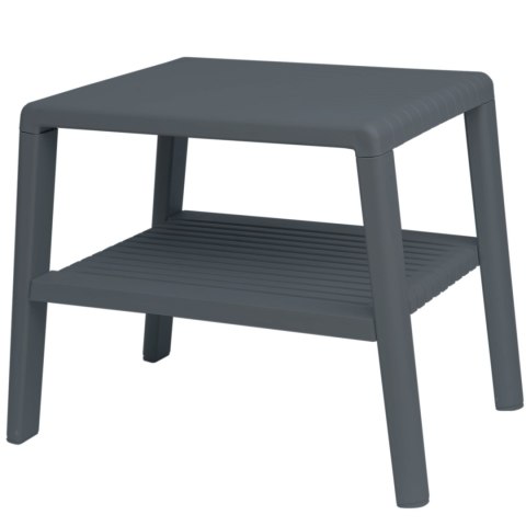 Wytrzymały stolik basenowy kawowy do ogrodu na taras z półką - ANTRACYT