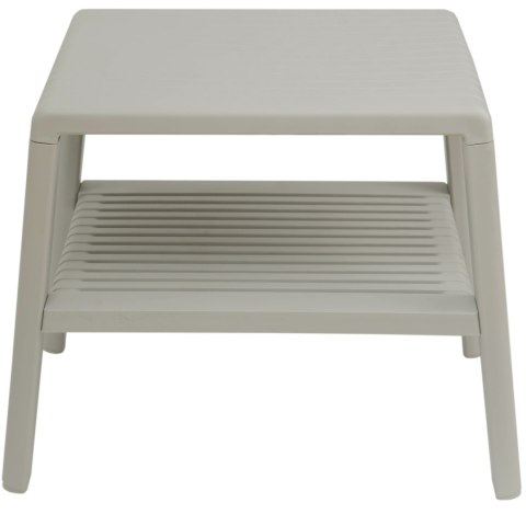 Wytrzymały stolik basenowy kawowy do ogrodu na taras z półką - BEŻOWY