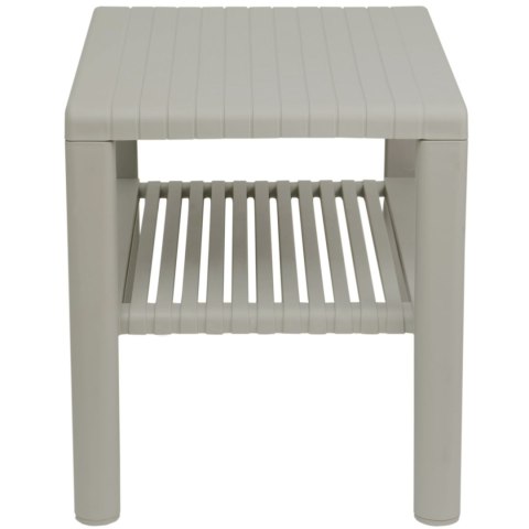 Wytrzymały stolik basenowy kawowy do ogrodu na taras z półką - BEŻOWY