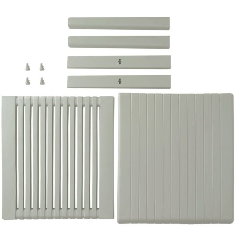 Wytrzymały stolik basenowy kawowy do ogrodu na taras z półką - BEŻOWY