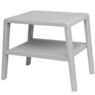 Wytrzymały stolik basenowy kawowy do ogrodu na taras z półką - SZARY