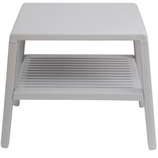 Wytrzymały stolik basenowy kawowy do ogrodu na taras z półką - SZARY