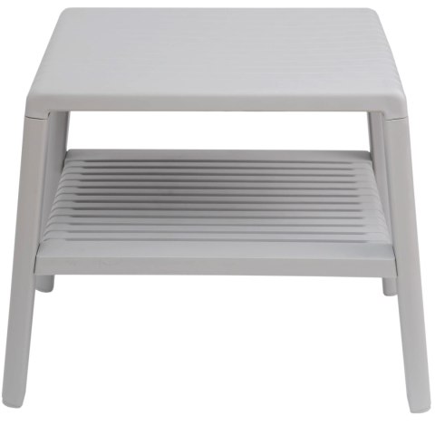 Wytrzymały stolik basenowy kawowy do ogrodu na taras z półką - SZARY