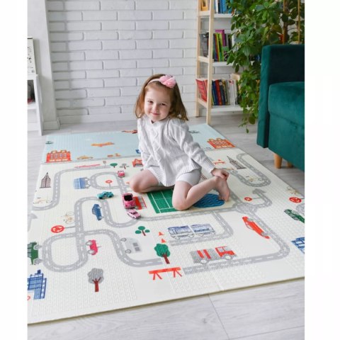 Dwustronna Mata piankowa edukacyjna składana dla dzieci duża 180x200 cm