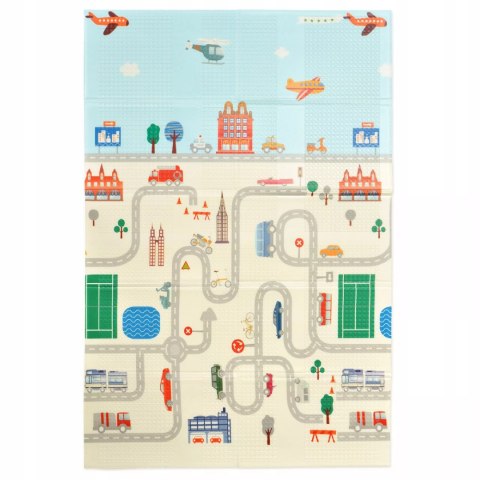 Dwustronna Mata piankowa edukacyjna składana dla dzieci duża 180x200 cm