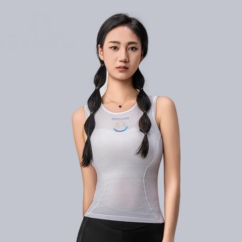 Koszulka kamizelka rowerowa tkanina 3D damska szybkoschnąca M / L - biała