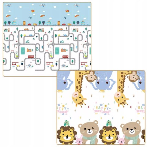 Mata dwustronna piankowa edukacyjna składana dla dzieci duża 150x180 cm