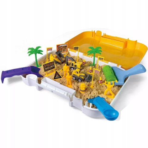 Piasek Kinetyczny dla dzieci Magiczny Plac Budowy 1,5 kg Maszyny Foremki 3+