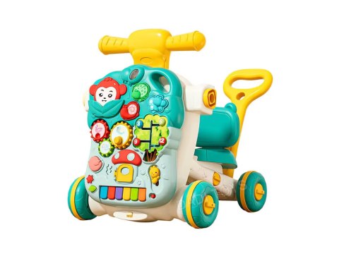 Wielofunkcyjny Interaktywny Jeździk Pchacz Chodzik Edukacyjny Stolik Grający 4w1 Niebieski