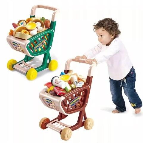 Wózek sklepowy koszyk dla dzieci słodycze ciastka napoje sklep 62 el.