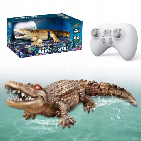 Zdalnie sterowany krokodyl do wanny-zabawka do kąpieli LED pilot dla dzieci