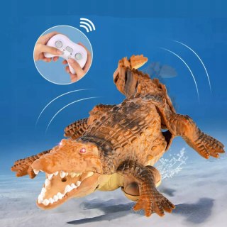 Zdalnie sterowany krokodyl do wanny-zabawka do kąpieli LED pilot dla dzieci