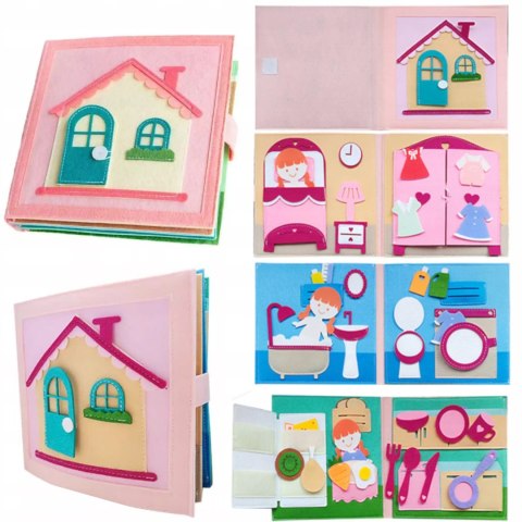 Cicha Książeczka dla dzieci Tablica Manipulacyjna Montessori Filc akcesoria