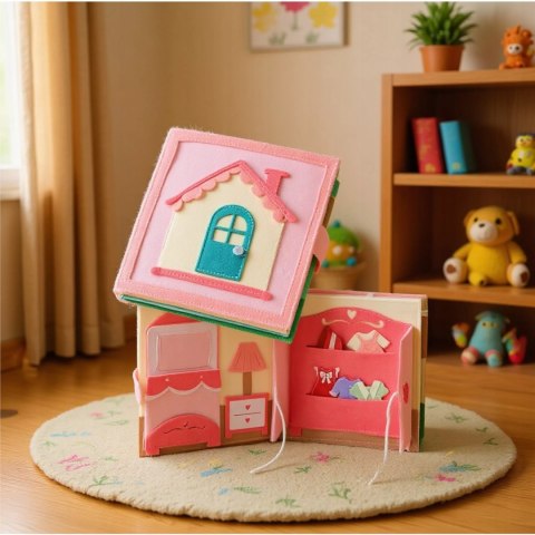 Cicha Książeczka dla dzieci Tablica Manipulacyjna Montessori Filc akcesoria