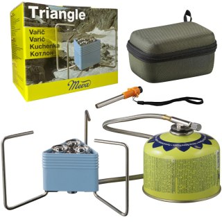 Kuchenka turystyczna na kartusze gazowe TRIANGLE 3 palniki zapalniczka 2,3 kW
