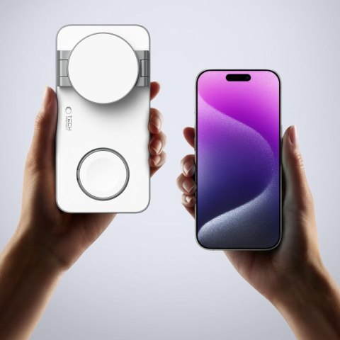 Ładowarka indukcyjna 3w1 do iPhone Apple Watch AirPods + kabel USB-C MagSafe - biała