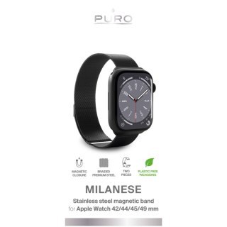 Pasek na zegarek Apple Watch 42 44 45 49mm Milanese - czarny