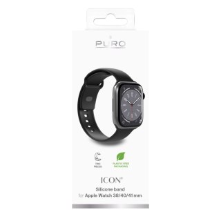 Pasek silikonowy do zegarka Apple Watch 38 40 41 mm Icon czarny - 2 szt.