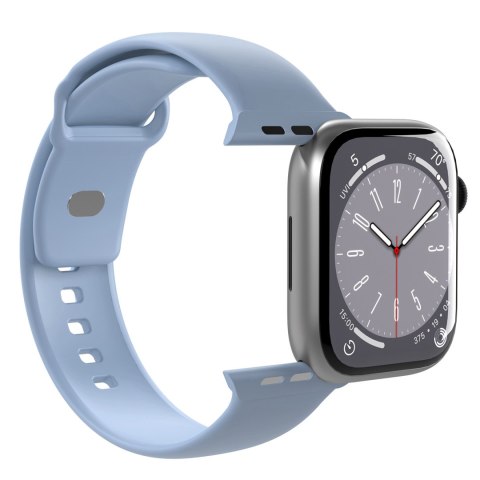 Pasek silikonowy do zegarka Apple Watch 42 44 45 49 mm Icon jasnoniebieski - 2 szt.
