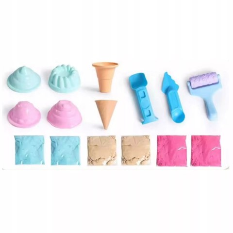 Piasek Kinetyczny dla dzieci Magiczny lodziarnia 1,5kg lody Foremki