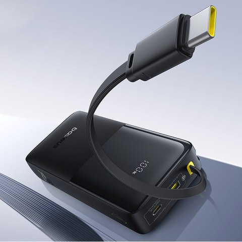 Powerbank Bipow 2 20000mah 20W z wyświetlaczem wbudowanym kablem USB-C - czarny