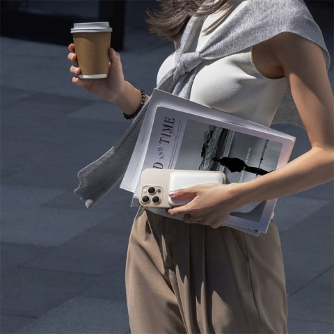 Powerbank bezprzewodowy EnerFill FM11 10000mAh 22.5W MagSafe z kablem USB-C 30cm - biały