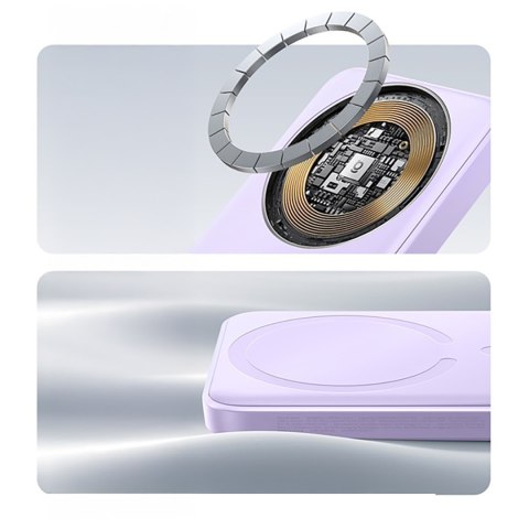 Powerbank indukcyjny 10000mAh 22.5W MagSafe z kablem USB-C 20V/3A 0.3m - fioletowy