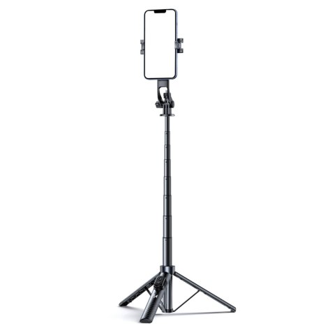 Selfie stick kijek z uchwytem do smartfona teleskopowy tripod 1.7m - czarny