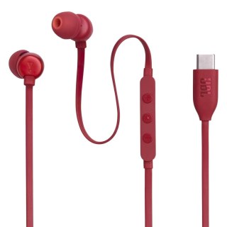 Słuchawki dokanałowe przewodowe USB-C JBL Tune 310C - czerwone