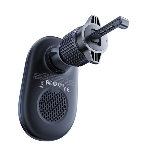 Uchwyt magnetyczny z ładowarką indukcyjną do smartfona na kratkę nawiewu Qi2- czarny