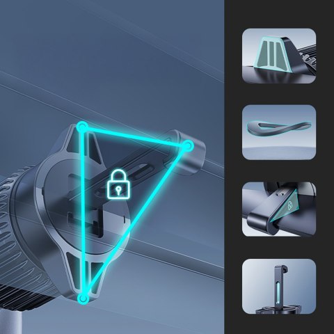 Uchwyt samochodowy magnetyczny z ładowarką wentylatorem na kratkę Qi2.2 - czarny