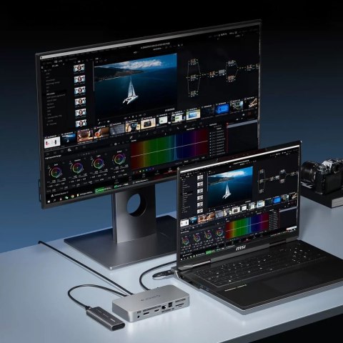 Kabel przewód USB-C USB4 Thunderbolt5 80Gbps 240W 1.5m - czarny