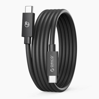 Kabel przewód USB-C USB4 Thunderbolt5 80Gbps 240W 2m - czarny