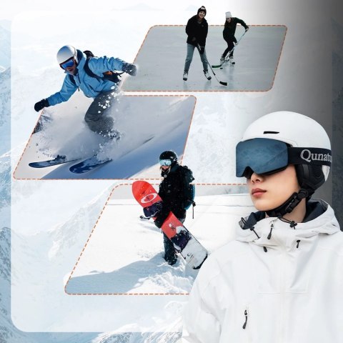 Kask narciarski snowboardowy z nausznikami rozmiar L - biały