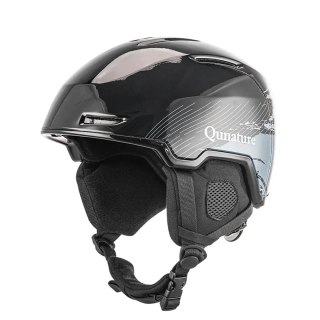 Kask narciarski snowboardowy z nausznikami rozmiar M - czarny