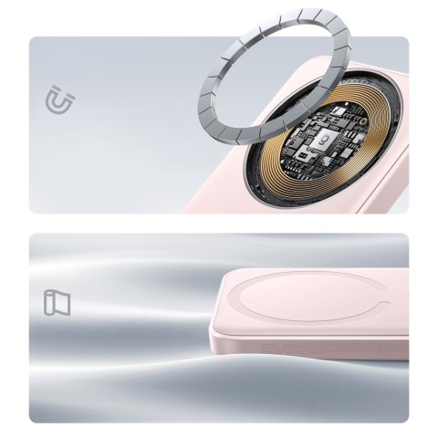 Powerbank indukcyjny 10000mAh 22.5W MagSafe z kablem USB-C 20V/3A 0.3m - różowy