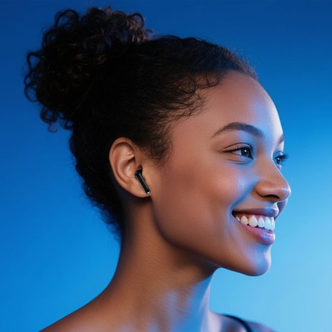 Słuchawki bezprzewodowe z wyświetlaczem w etui UltraBoost TWS Core G2 - czarne