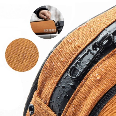 Torba rowerowa na górną rurę ramy wodoodporna 0.7L - pomarańczowa